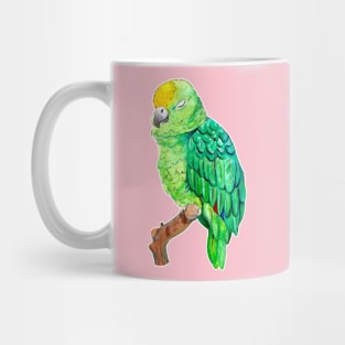 Cute and Sleepy Watercolor Parrot Mug